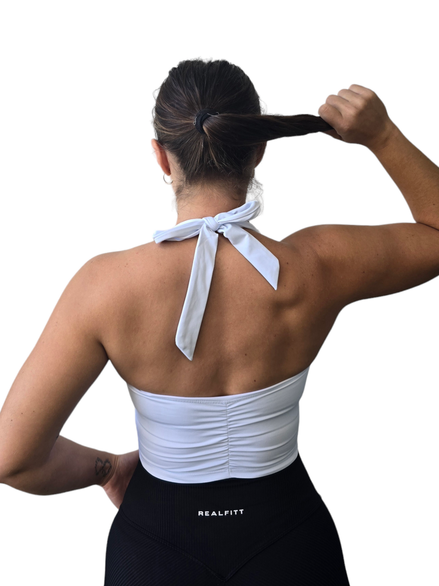 Tie Up Halter Top White