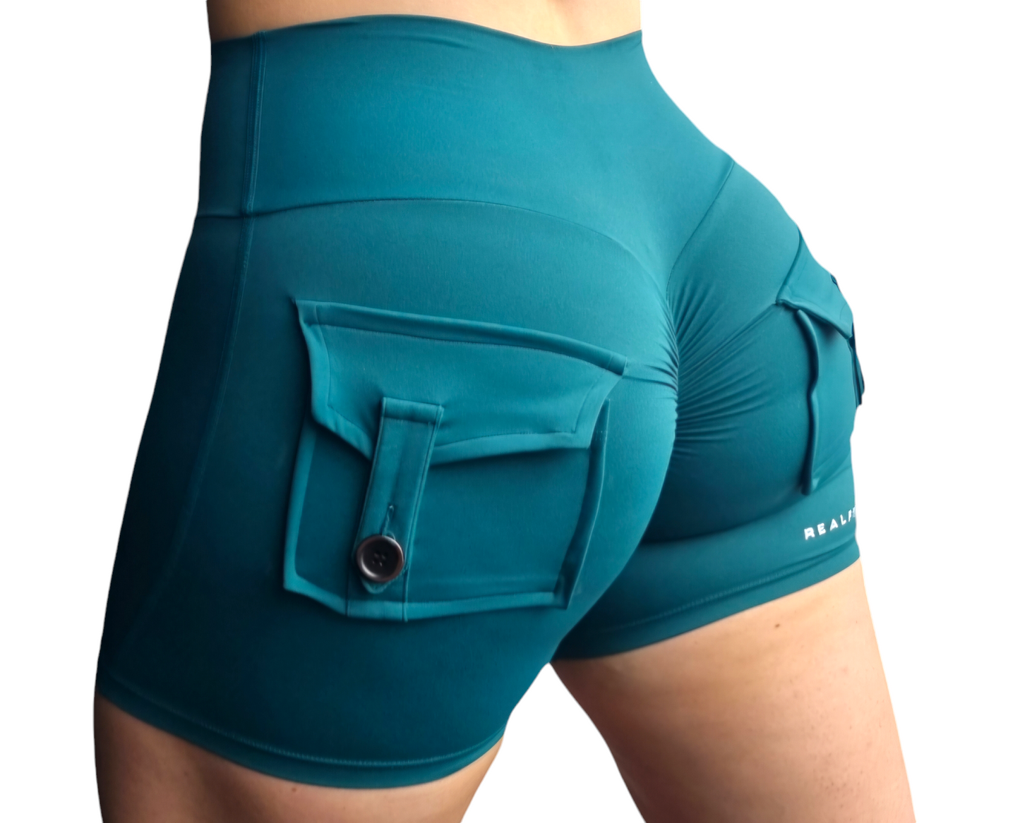Pocket Scrunch Booty Shorts Green