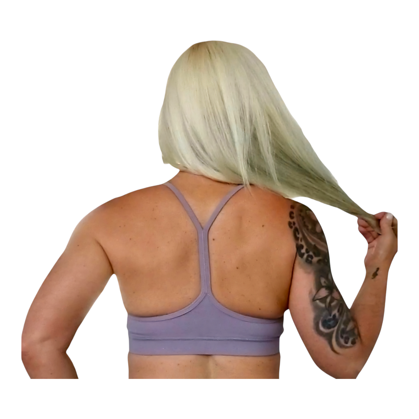 Y Back Bralette Grey Purple
