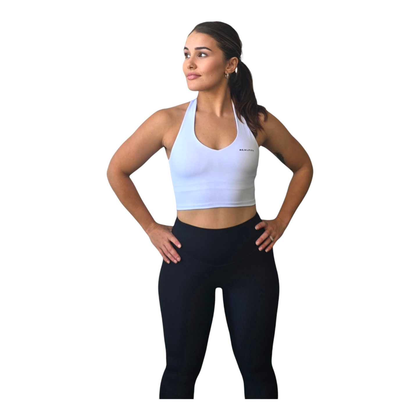 Tie Up Halter Top White