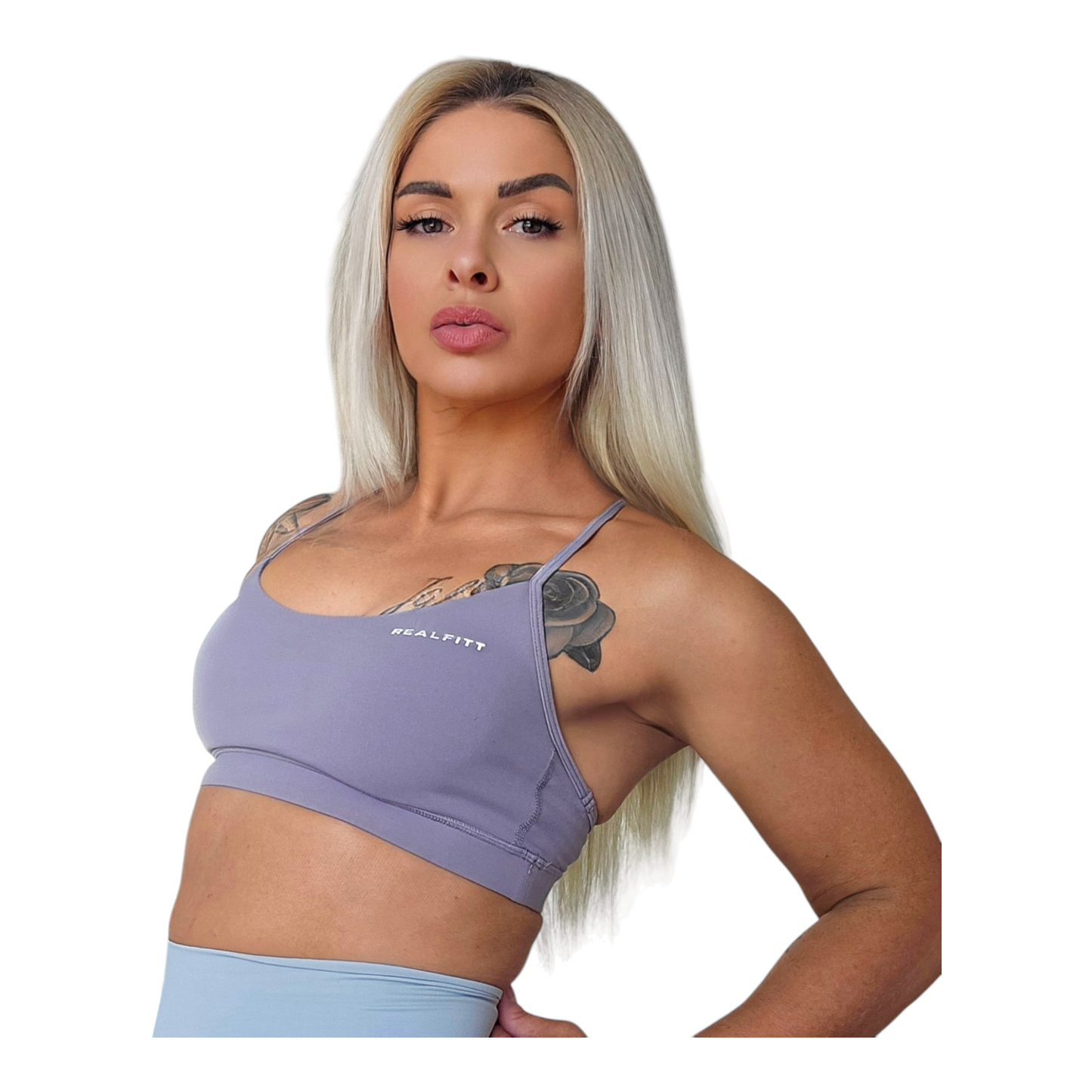 Y Back Bralette Grey Purple