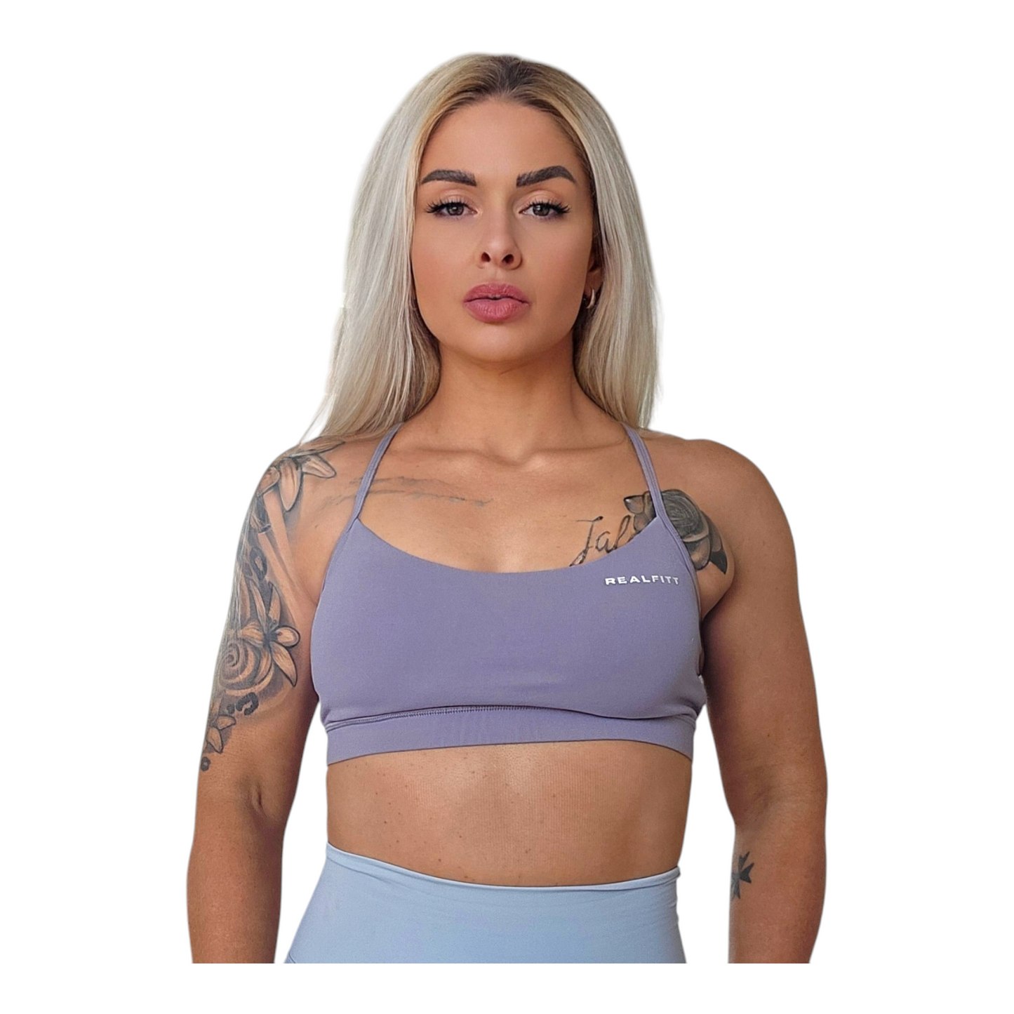 Y Back Bralette Grey Purple