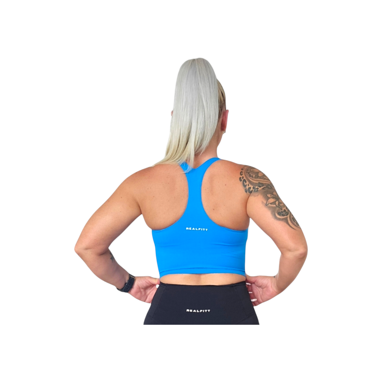 Zip Up Crop Top Blue