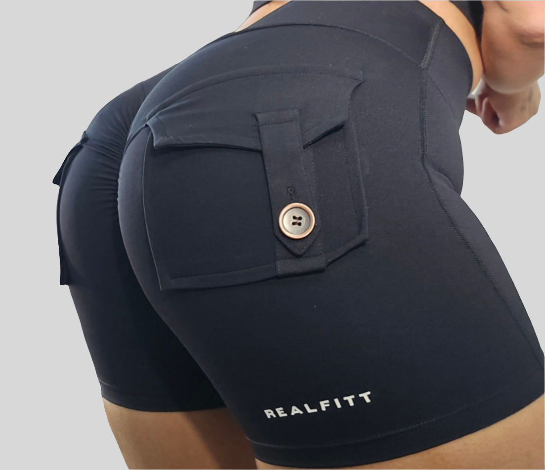 Pocket Scrunch Booty Shorts Black