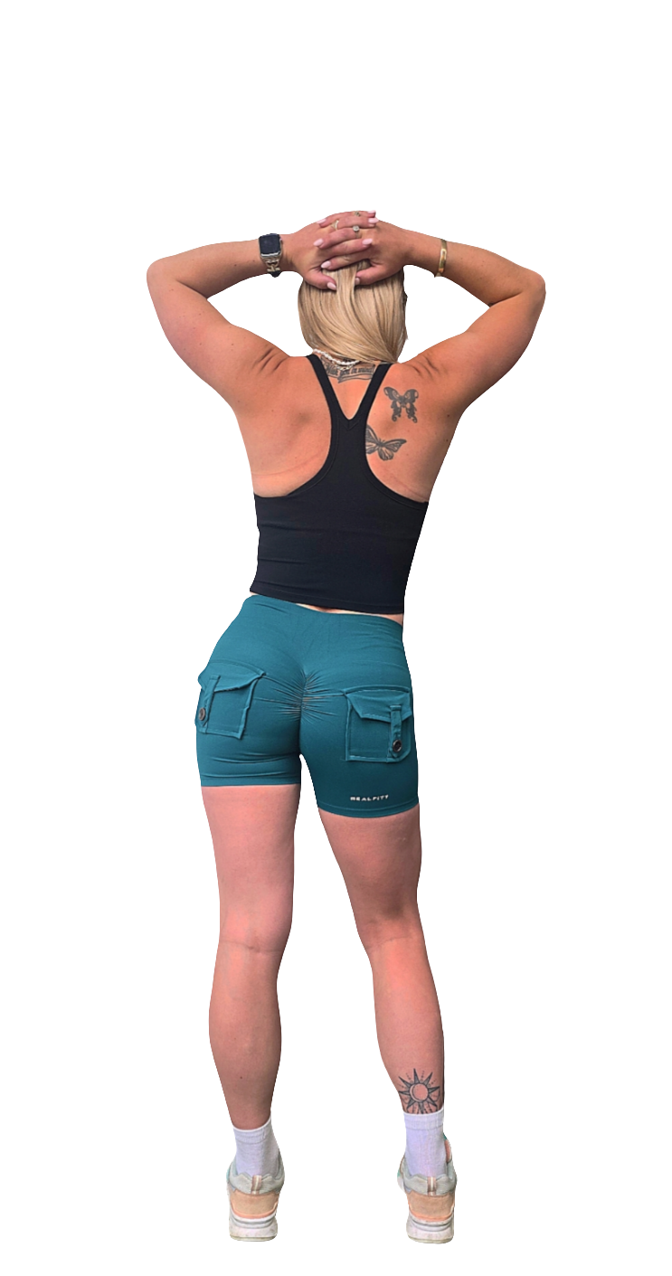 Pocket Scrunch Booty Shorts Green