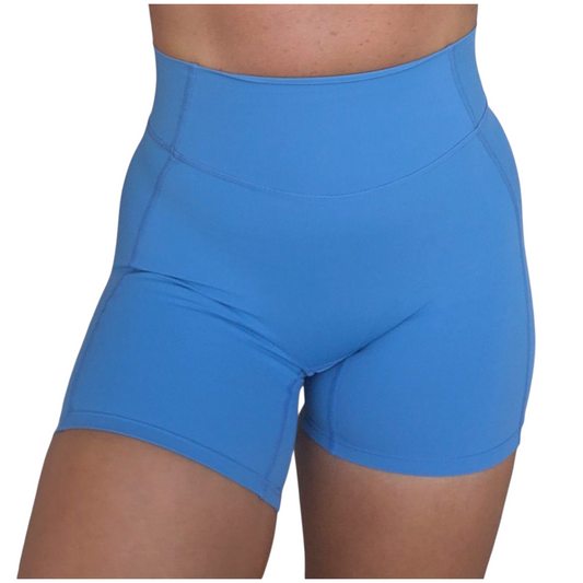 Self Love High-Waisted Mid Shorts in Blue