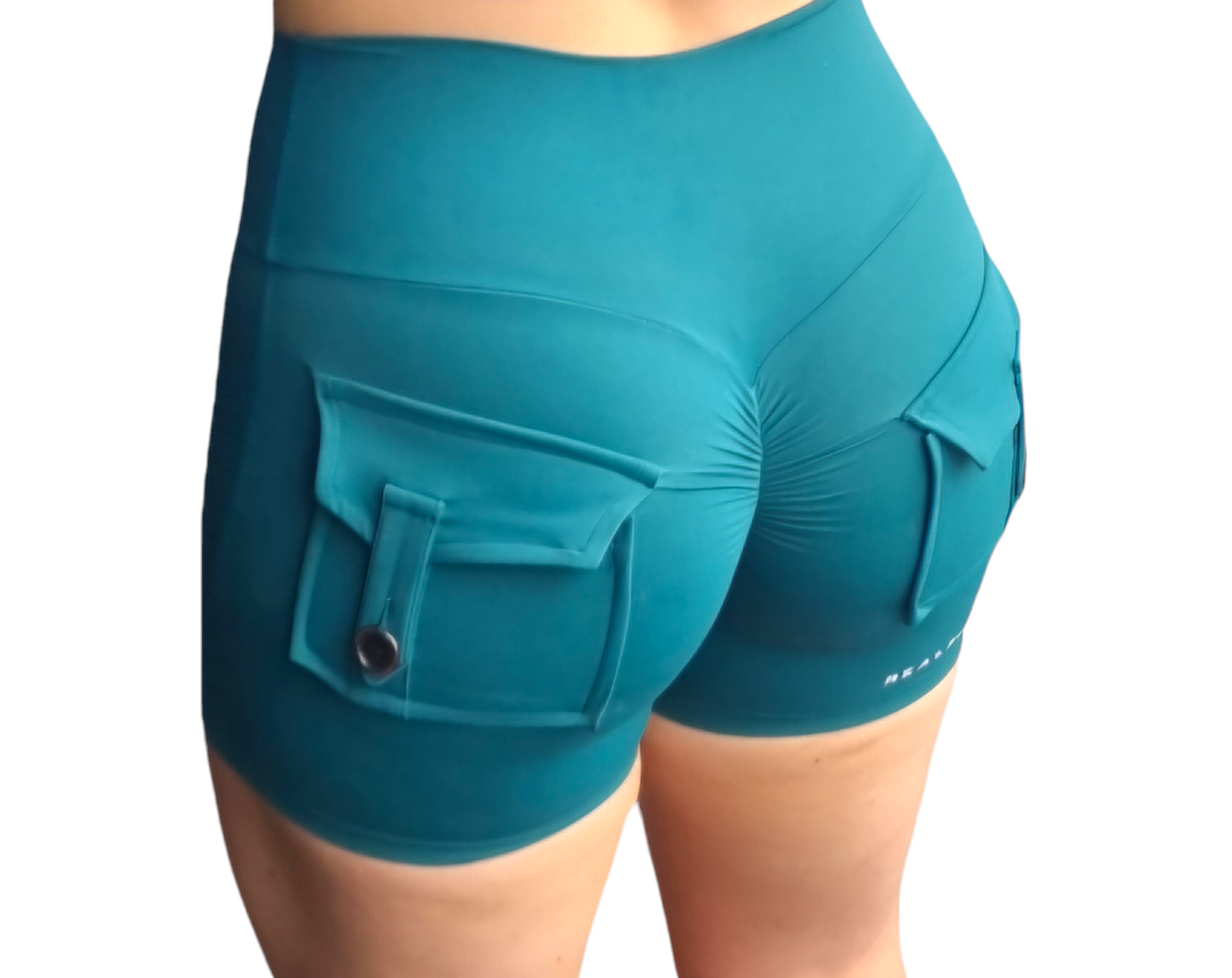 Pocket Scrunch Booty Shorts  Green