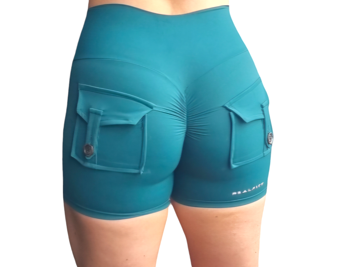 Pocket Scrunch Booty Shorts  Green