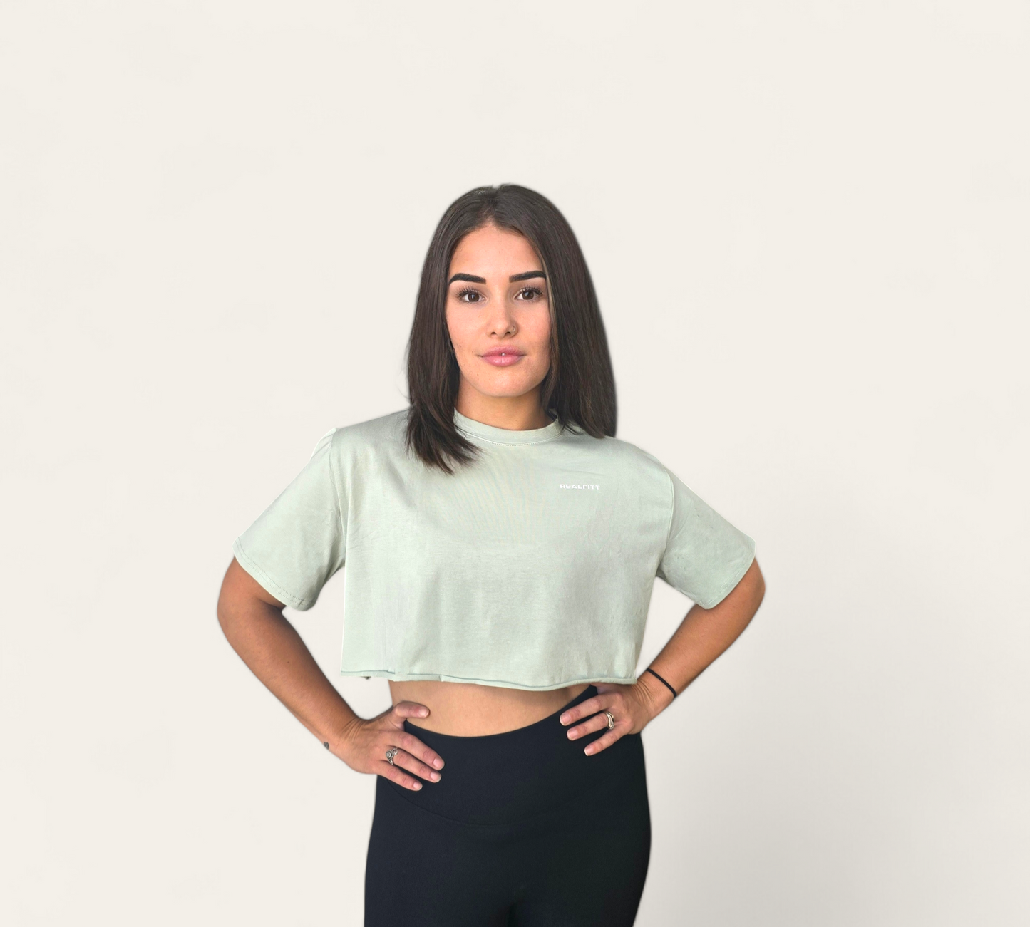 Basic Crop Tee Green