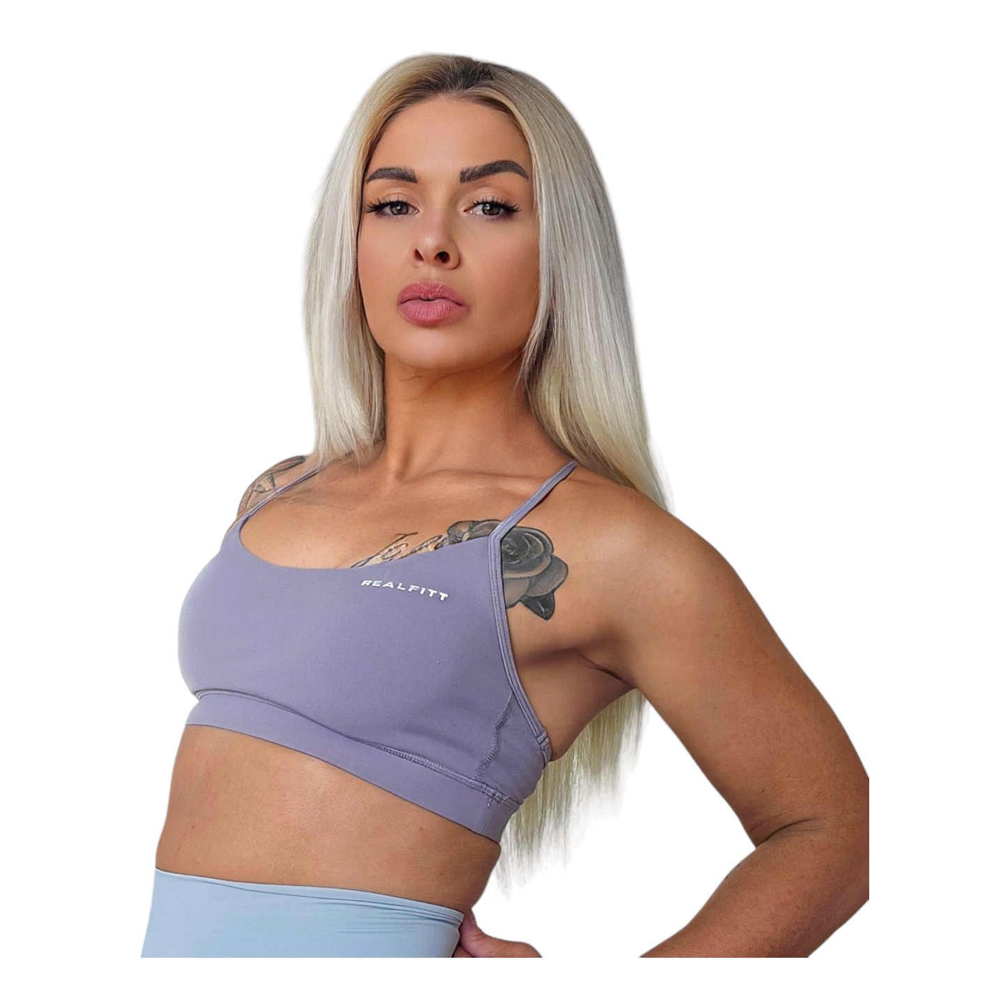 Y Back Bralette  Grey Purple