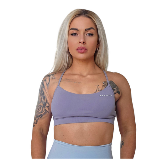 Y Back Bralette  Grey Purple