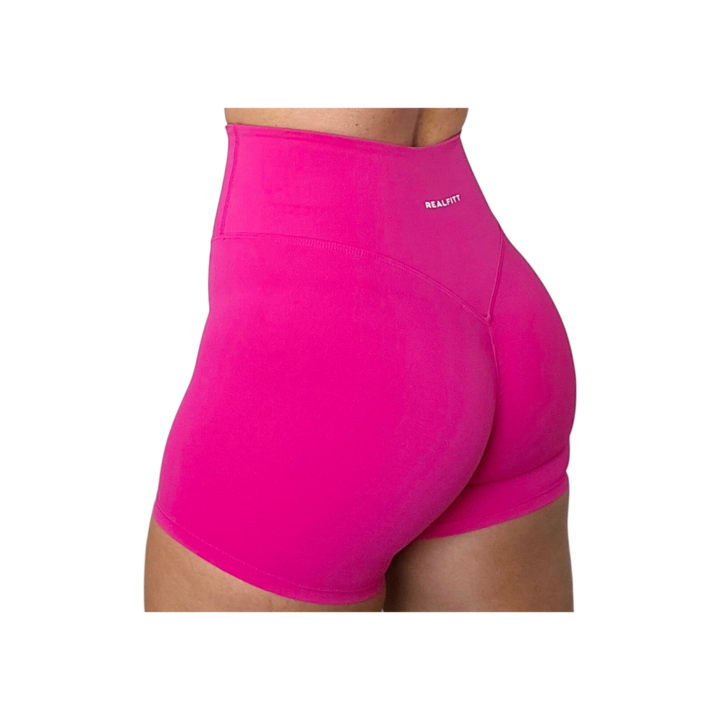 Self Care High-Waisted Butt-Lift Shorts in Fuscha Pink