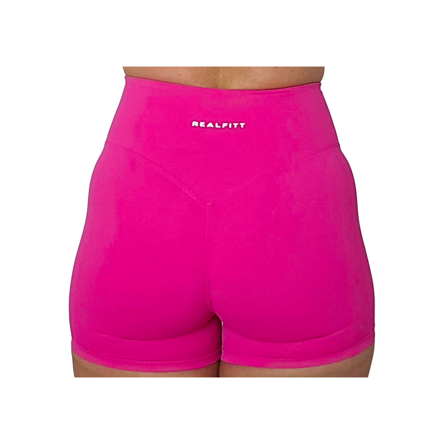 Self Care High-Waisted Butt-Lift Shorts in Fuscha Pink