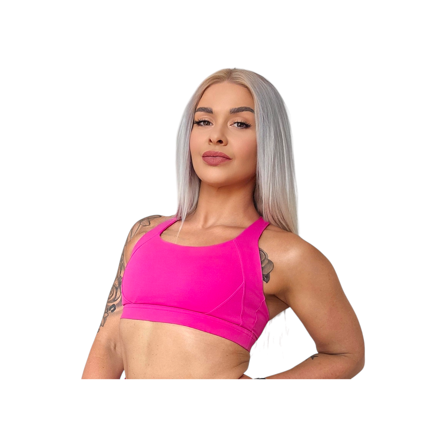 Self Care Sports Bra in Fuscha Pink