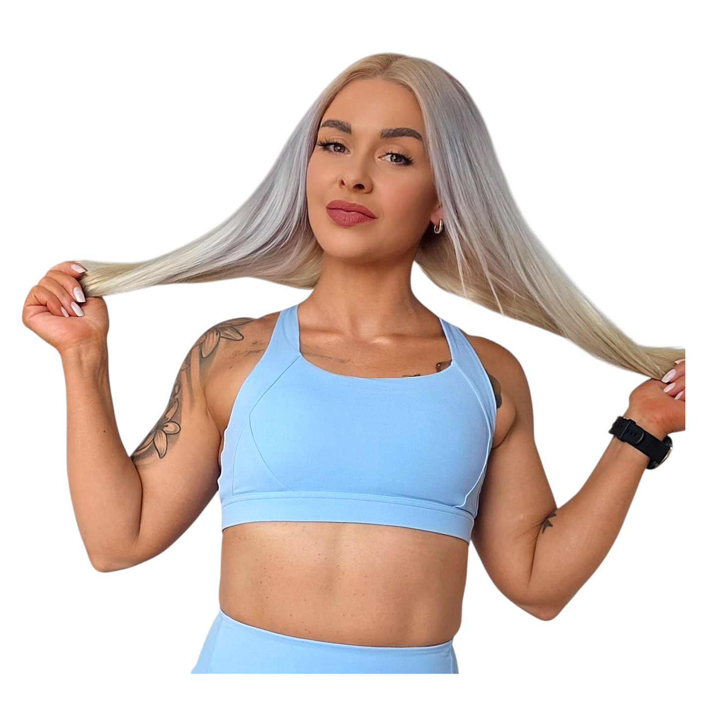 Self Care Sports Bra in Sky Blue