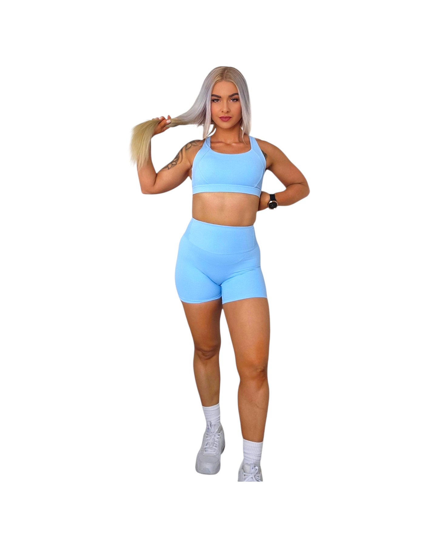 Self Care Sports Bra in Sky Blue