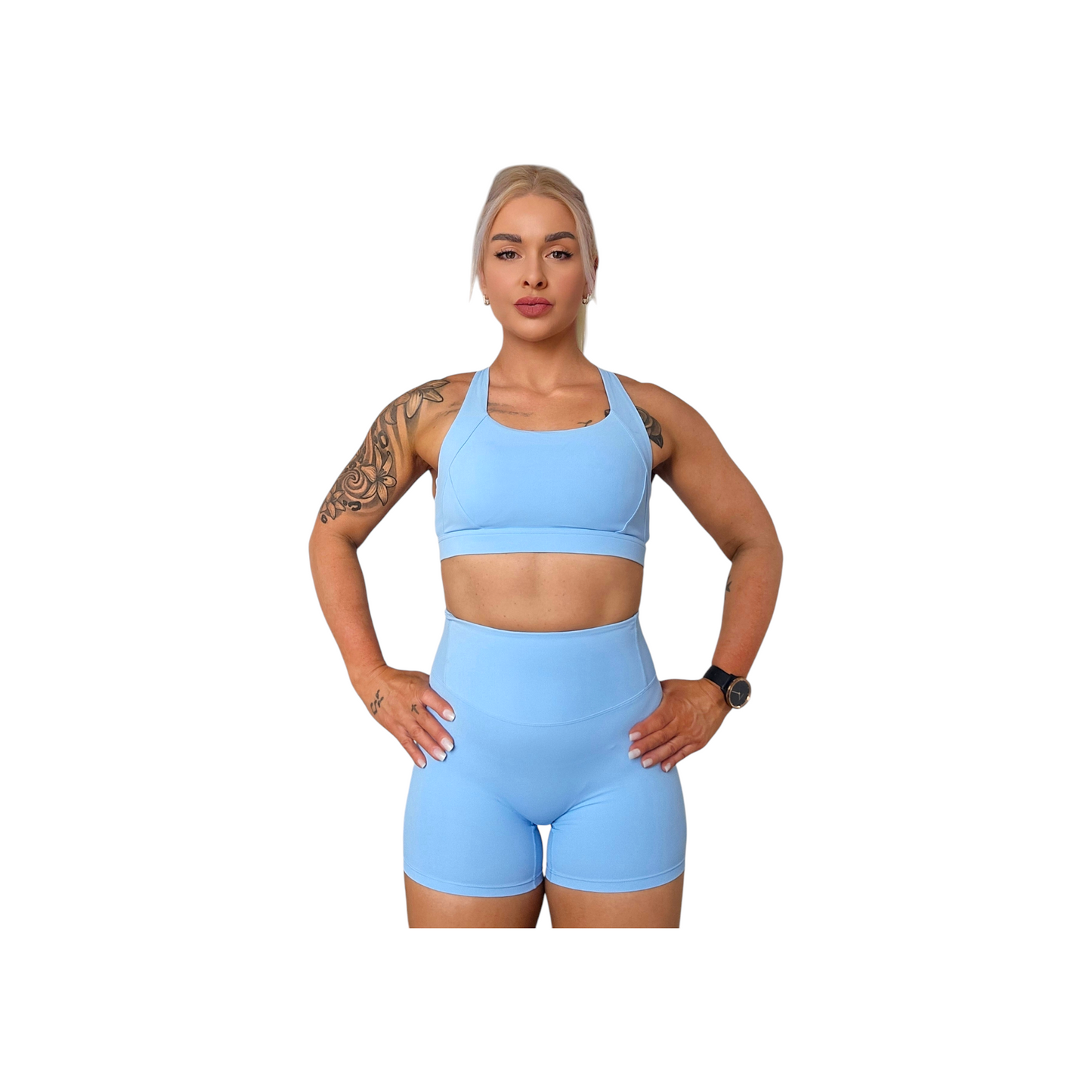 Self Care Sports Bra in Sky Blue