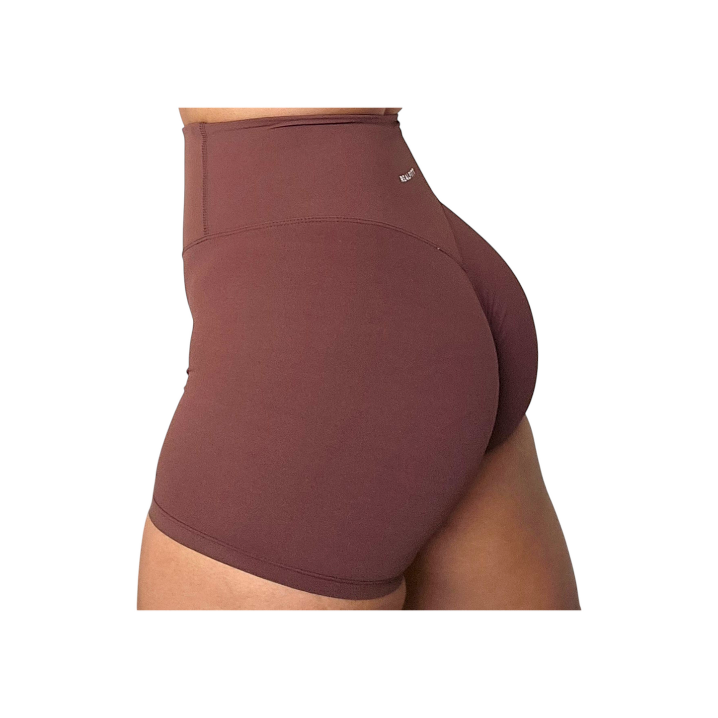 Self Care High-Waisted Butt-Lift Shorts in Coffee