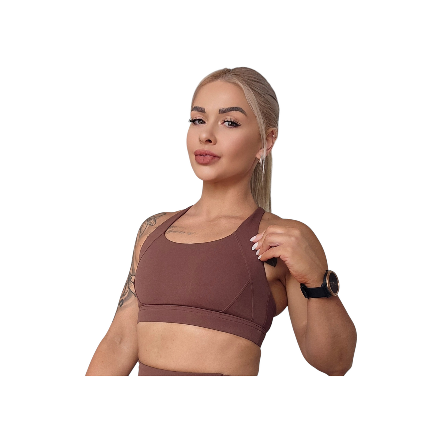 Self Care Sports Bra in Coffee