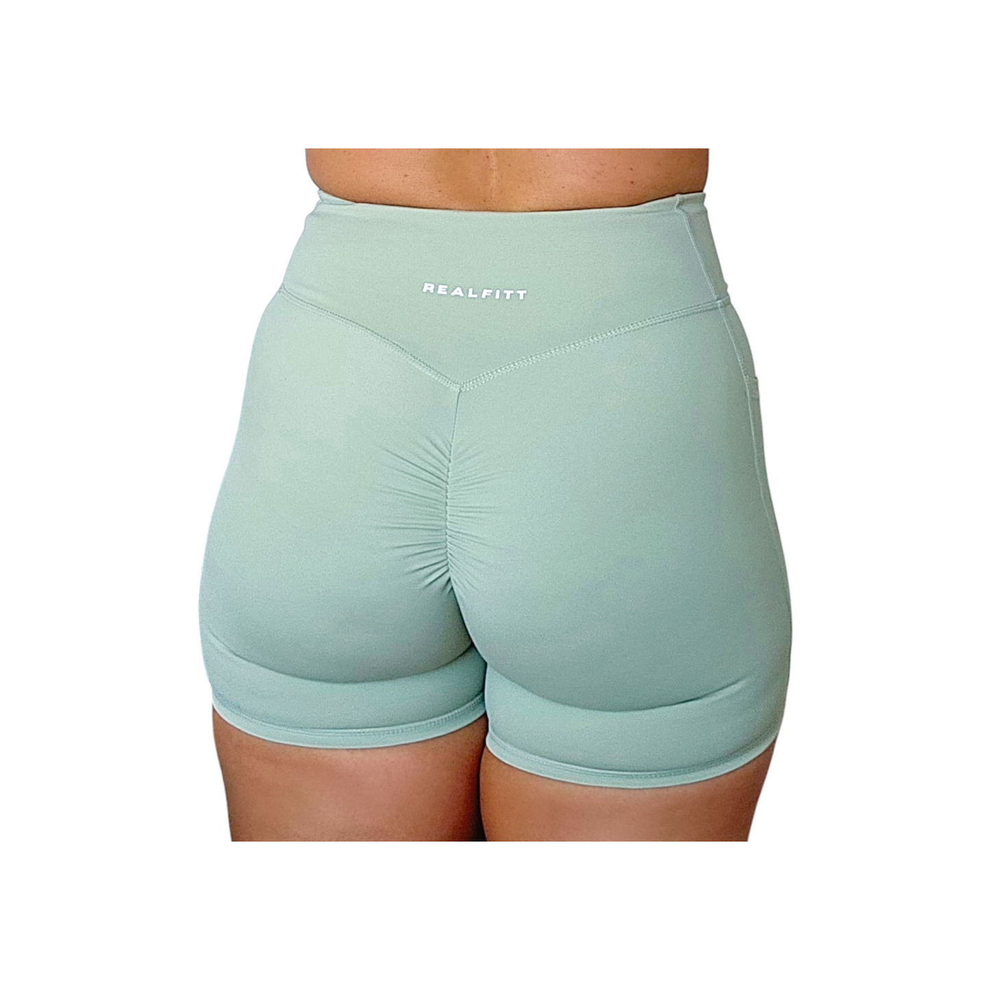 Freedom Scrunch Shorts with Pockets in Mint