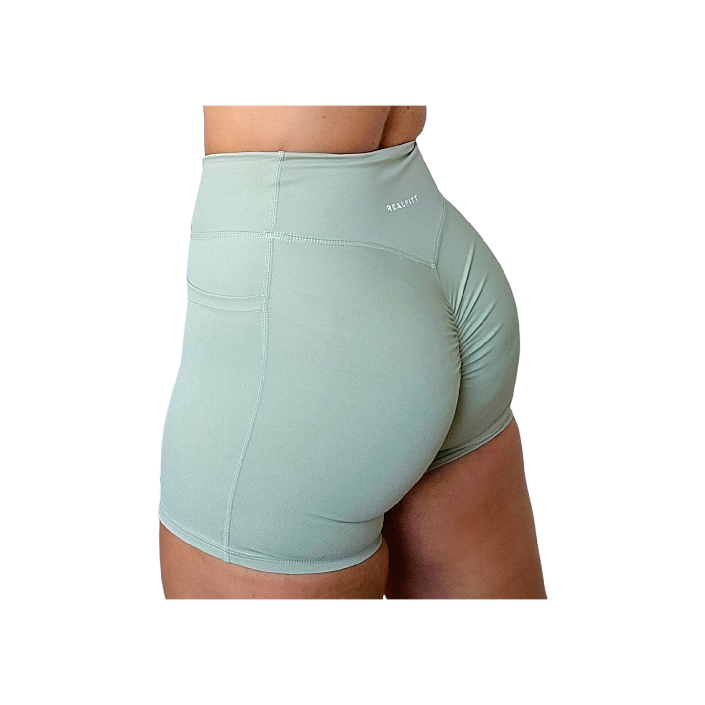 Freedom Scrunch Shorts with Pockets in Mint